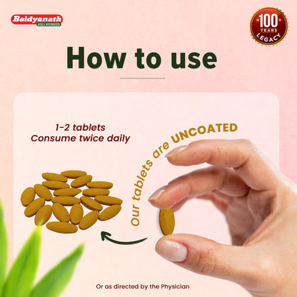 Baidyanath Haldi Turmeric Tablets, Haridra Extract, Ayurvedic Herbal Supplement - label detail