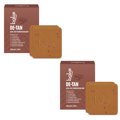 BAKE De-Tan Coffee Soap, 100g Bars, with Kojic Acid, Glycolic Acid, Alpha Arbutin, Coffee Granules (10)