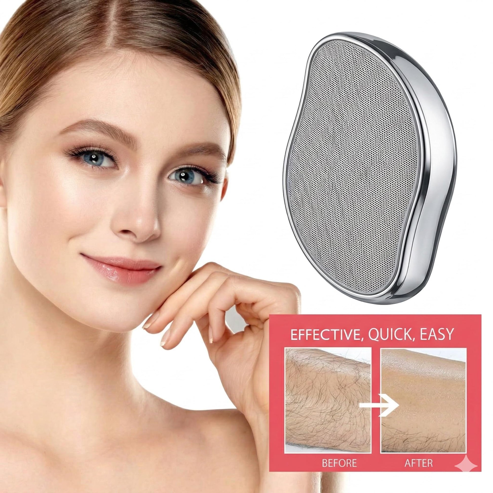 BAMBUA Crystal Hair Remover Stone - Reusable Epilator with Nano Crystal Technology - packaging