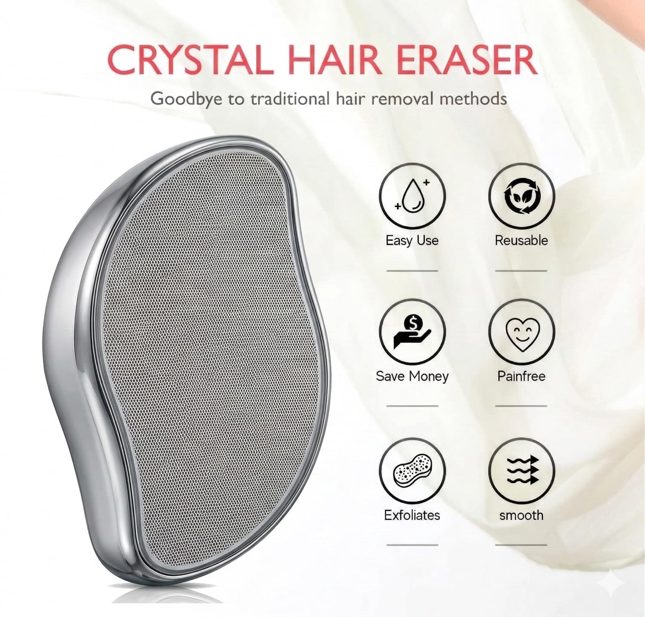 BAMBUA Crystal Hair Remover Stone - Reusable Epilator with Nano Crystal Technology - label detail