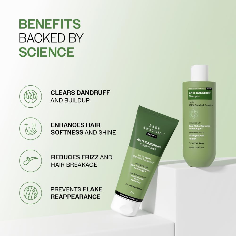 Bare Anatomy Anti-Dandruff Conditioner with Biotin and Rosemary, Hair Conditioner for All Hair Types - back view (44)