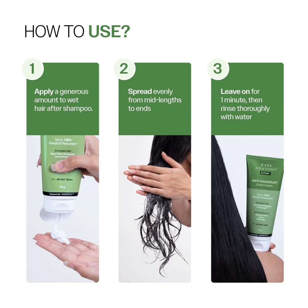 Bare Anatomy Anti-Dandruff Conditioner with Biotin and Rosemary, Hair Conditioner for All Hair Types - ingredients panel