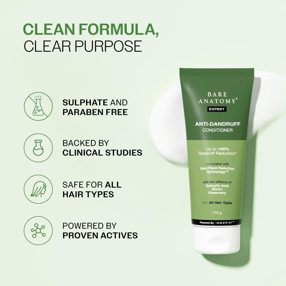 Bare Anatomy Anti-Dandruff Conditioner with Biotin and Rosemary, Hair Conditioner for All Hair Types - close-up detail