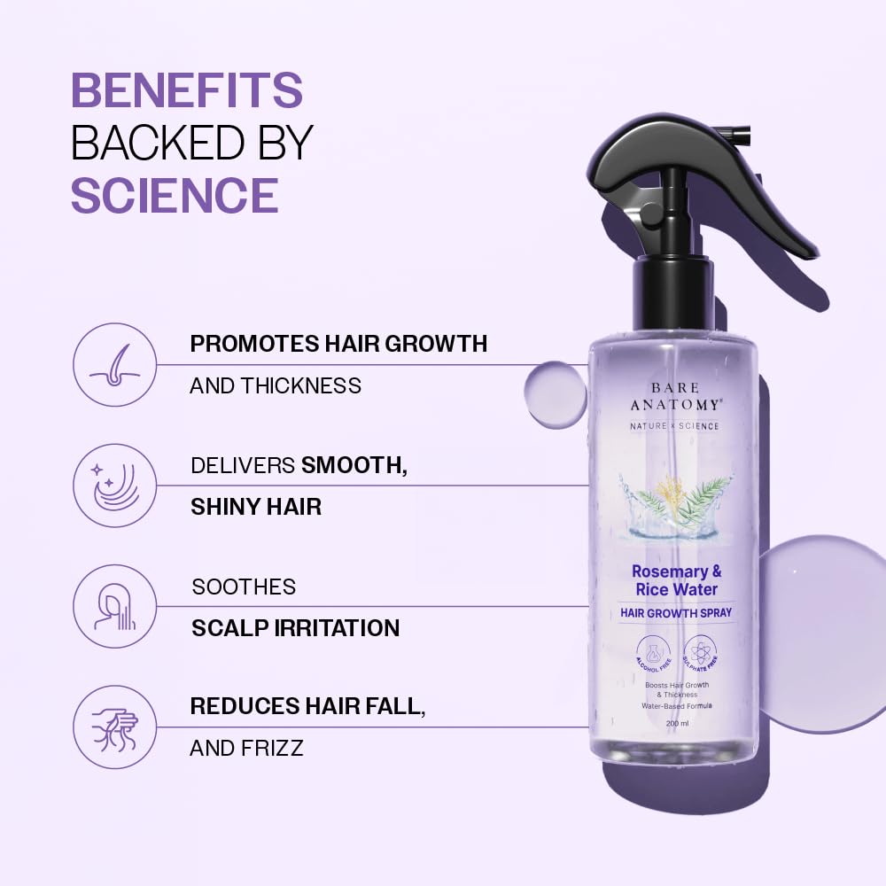 Bare Anatomy Nature x Science Fenugreek and Curry Leaves Hair Spray, 200ml - back view (22)