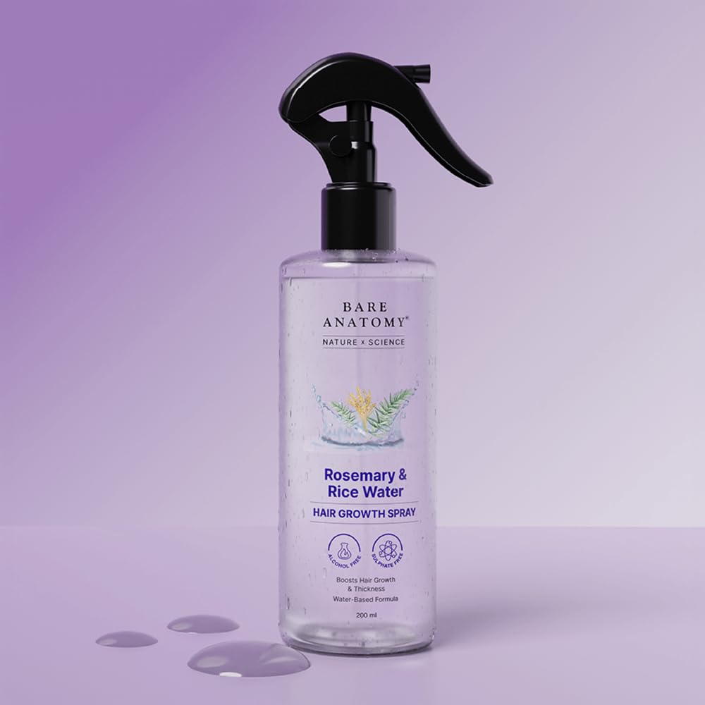 Bare Anatomy Nature x Science Fenugreek and Curry Leaves Hair Spray, 200ml - in use (26)
