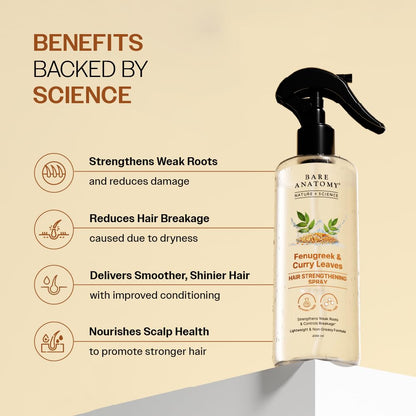 Bare Anatomy Nature x Science Fenugreek and Curry Leaves Hair Spray, 200ml - back view