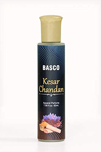 BASCO Kesar Chandan Perfume Spray, 60 ml, Unisex Saffron Sandalwood Fragrance - front view