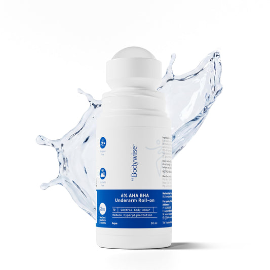 Be Bodywise 6% AHA BHA Underarm Roll-On, Exfoliating Deodorant, Alcohol & Aluminum Free