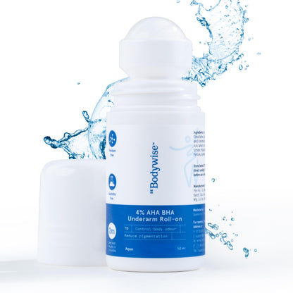 Be Bodywise 6% AHA BHA Underarm Roll-On, Exfoliating Deodorant, Alcohol & Aluminum Free (30)