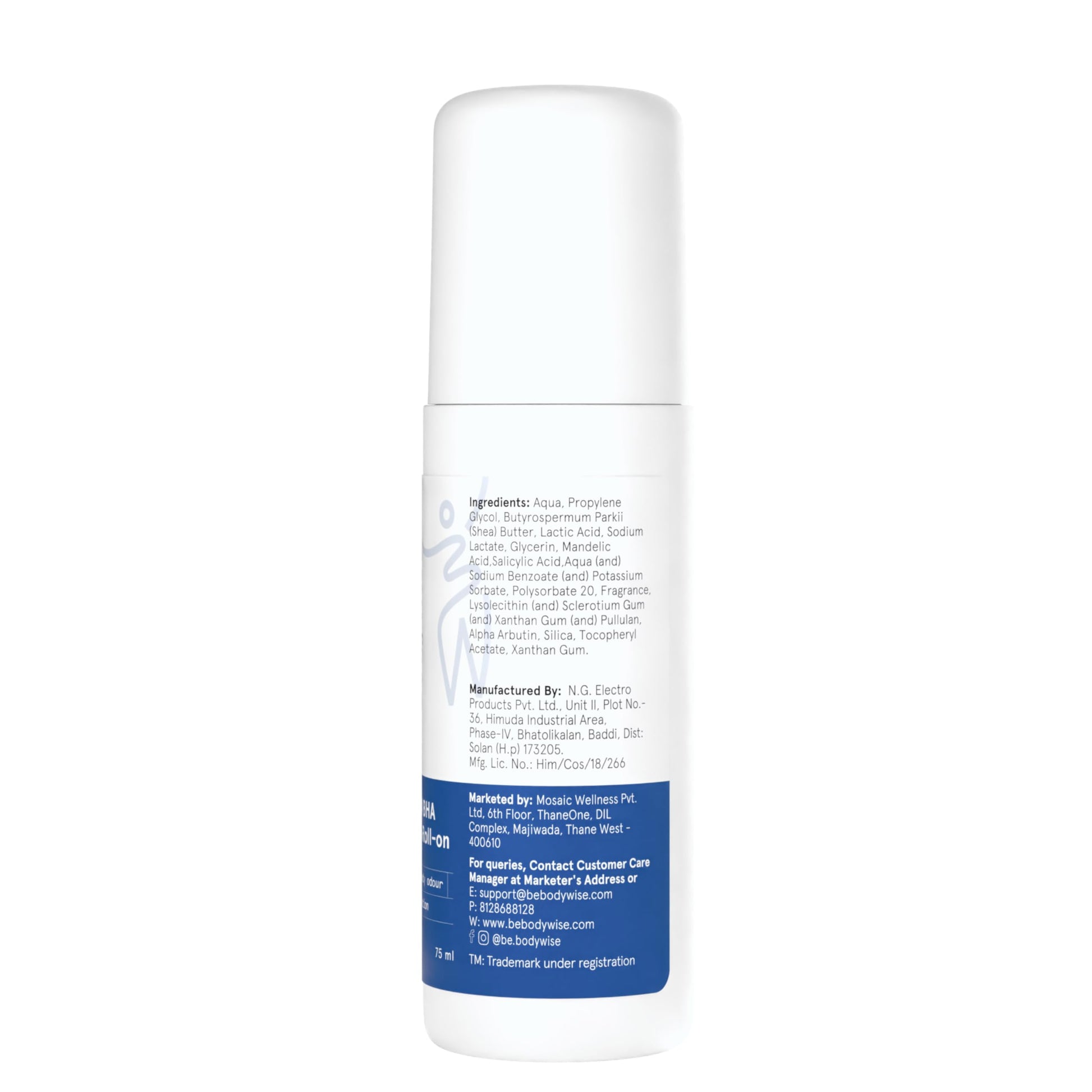 Be Bodywise 6% AHA BHA Underarm Roll-On, Exfoliating Deodorant, Alcohol & Aluminum Free - in use (48)