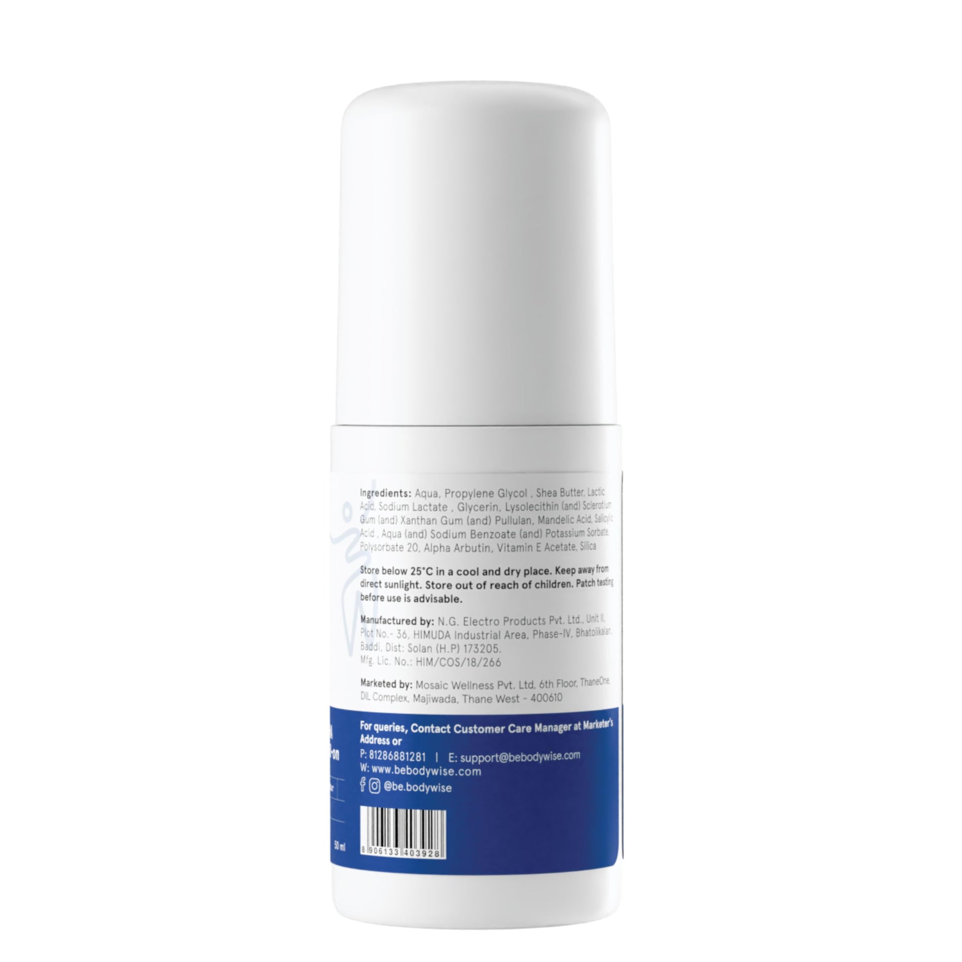 Be Bodywise 6% AHA BHA Underarm Roll-On, Exfoliating Deodorant, Alcohol & Aluminum Free - size and scale (52)