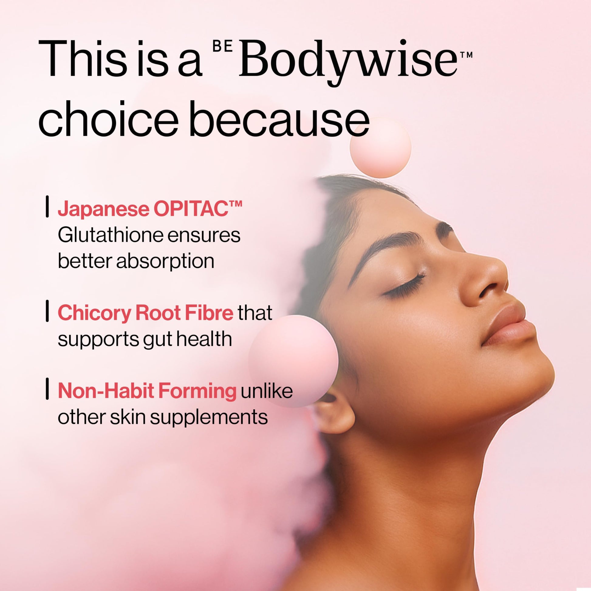 Be Bodywise Glutathione Gummies Dietary Supplement with OPITAC L-Glutathione, Vitamins C E A B-Complex and Lycopene for Adult