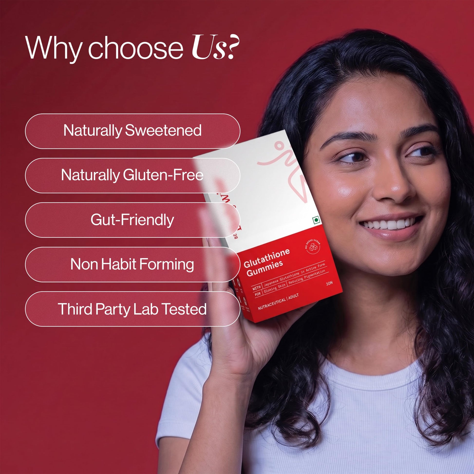 Be Bodywise Glutathione Gummies Dietary Supplement with OPITAC L-Glutathione, Vitamins C E A B-Complex and Lycopene for Adult
