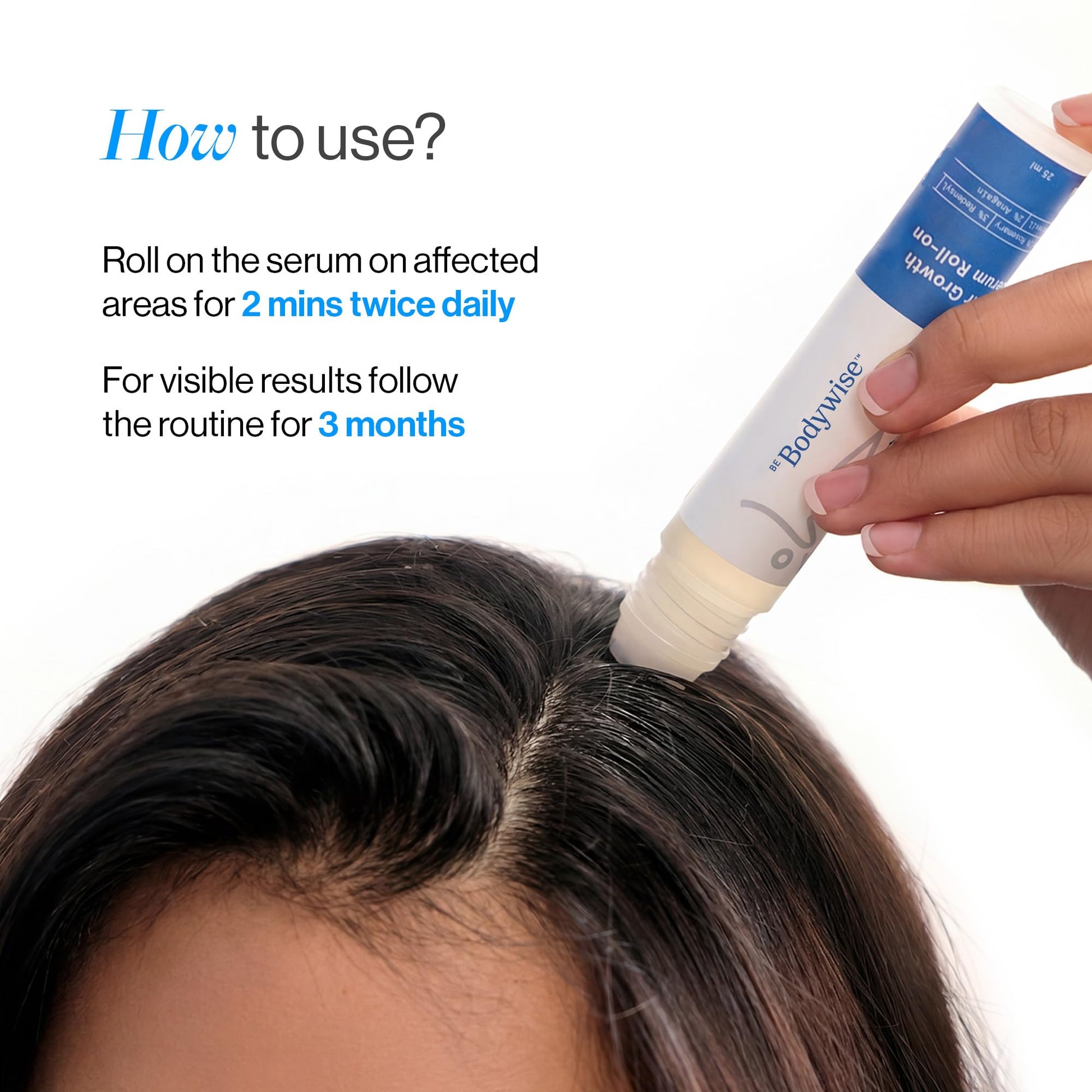 Be Bodywise Hair Serum with Redensyl, Anagain, and Rosemary, Topical Scalp Serum for Adults - in use (23)