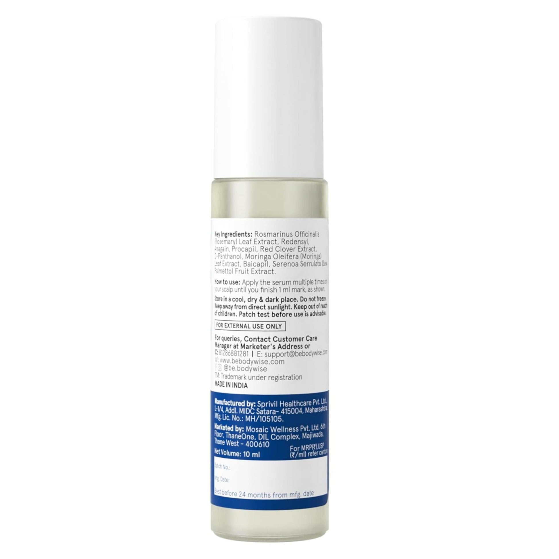 Be Bodywise Hair Serum with Redensyl, Anagain, and Rosemary, Topical Scalp Serum for Adults - size and scale (24)