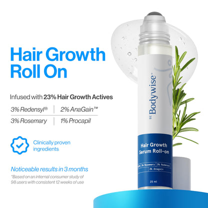 Be Bodywise Hair Serum with Redensyl, Anagain, and Rosemary, Topical Scalp Serum for Adults - front view (26)