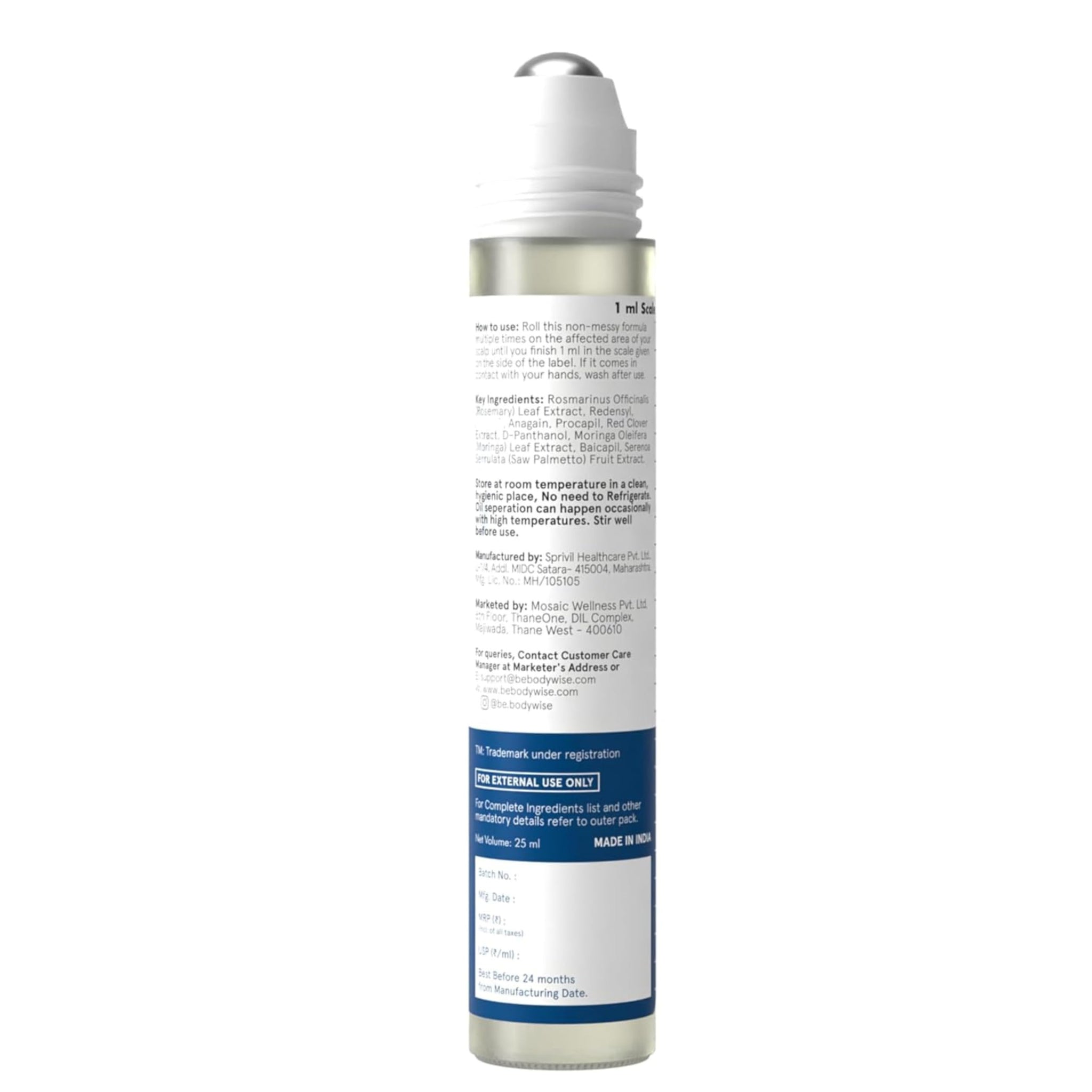Be Bodywise Hair Serum with Redensyl, Anagain, and Rosemary, Topical Scalp Serum for Adults - size and scale (28)