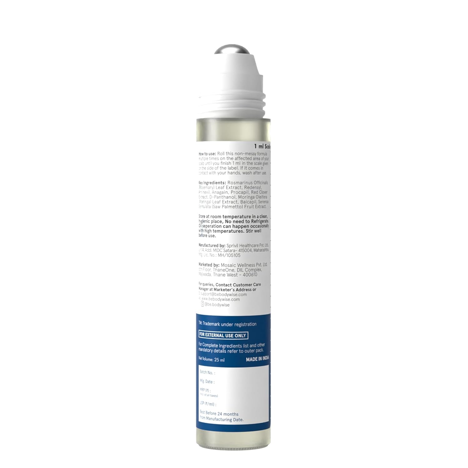 Be Bodywise Hair Serum with Redensyl, Anagain, and Rosemary, Topical Scalp Serum for Adults - size and scale (31)