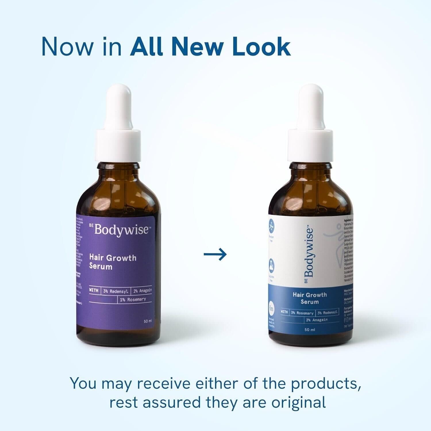 Be Bodywise Hair Serum with Redensyl, Anagain, and Rosemary, Topical Scalp Serum for Adults - front view (9)