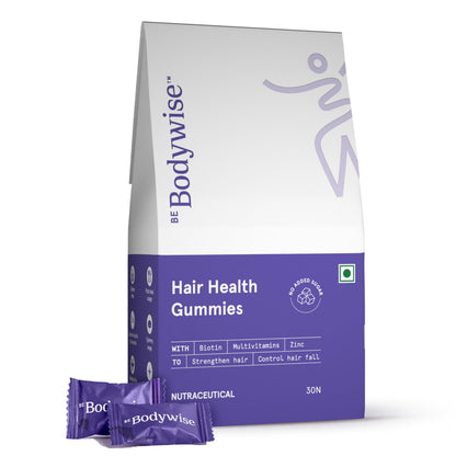 Be Bodywise Hair Supplement Pack with Biotin Gummies and Rosemary Roll-On Serum, Adult, Strawberry Flavor (10)