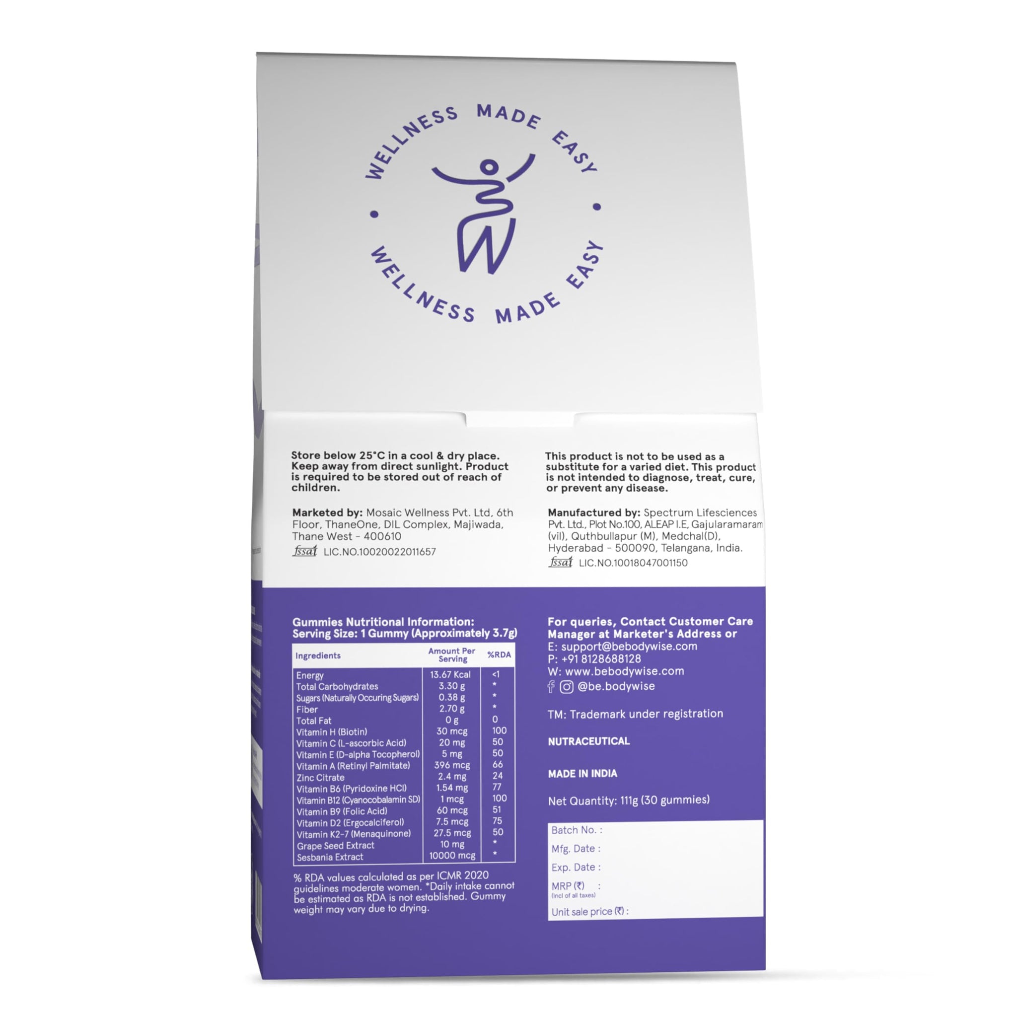 Be Bodywise Hair Supplement Pack with Biotin Gummies and Rosemary Roll-On Serum, Adult, Strawberry Flavor - size and scale (1