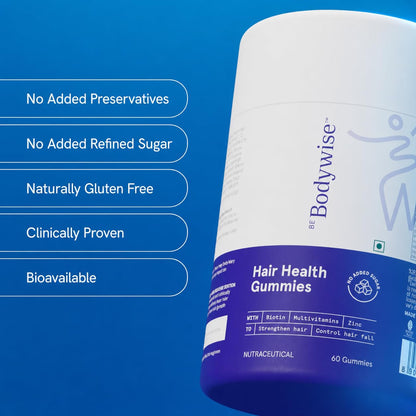 Be Bodywise Hair Supplement Pack with Biotin Gummies and Rosemary Roll-On Serum, Adult, Strawberry Flavor - packaging (19)