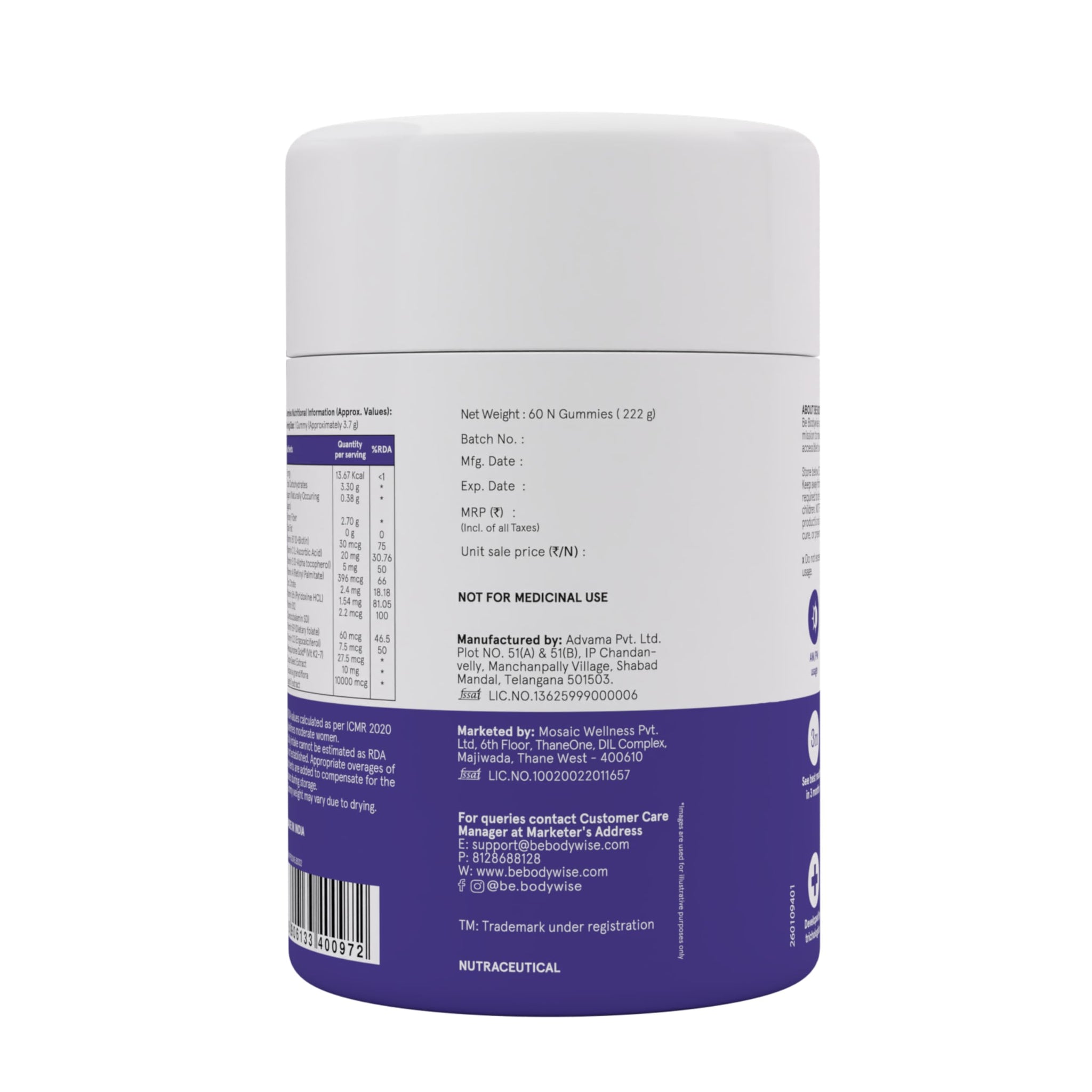 Be Bodywise Hair Supplement Pack with Biotin Gummies and Rosemary Roll-On Serum, Adult, Strawberry Flavor - in use (23)