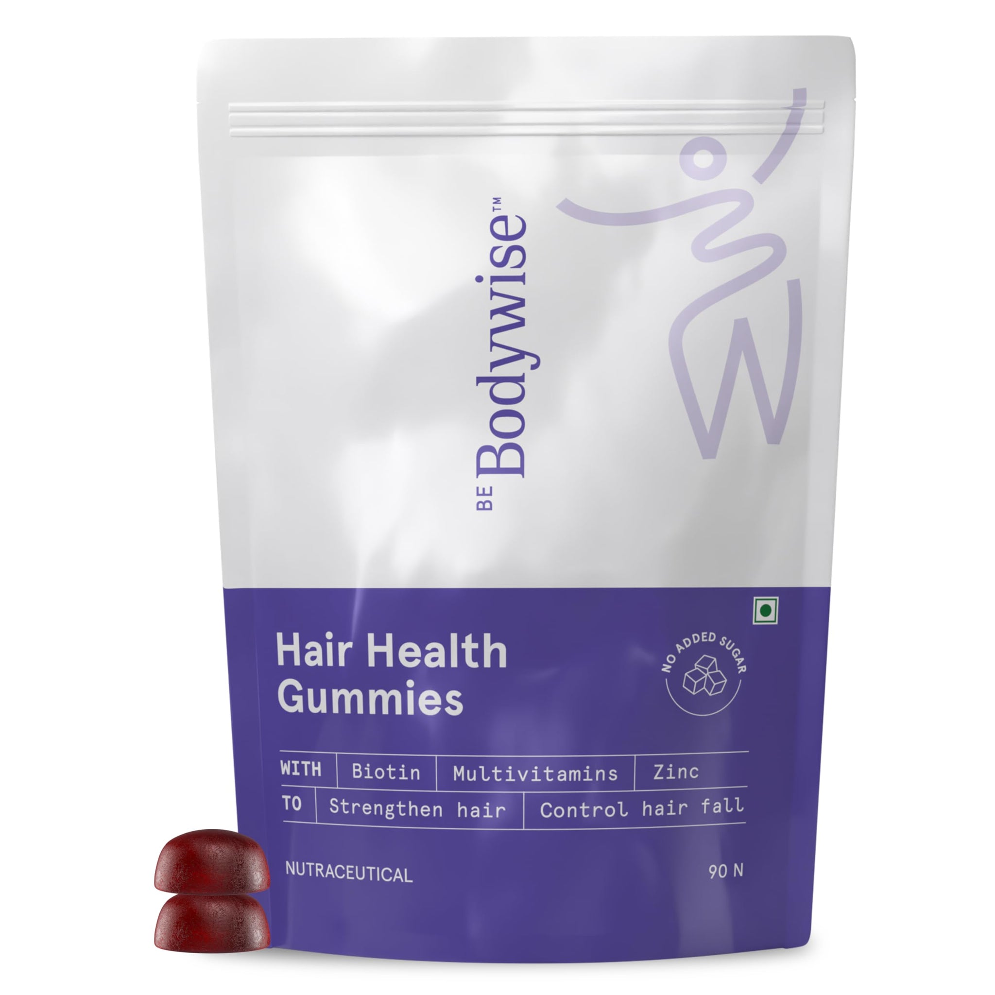 Be Bodywise Hair Supplement Pack with Biotin Gummies and Rosemary Roll-On Serum, Adult, Strawberry Flavor (31)