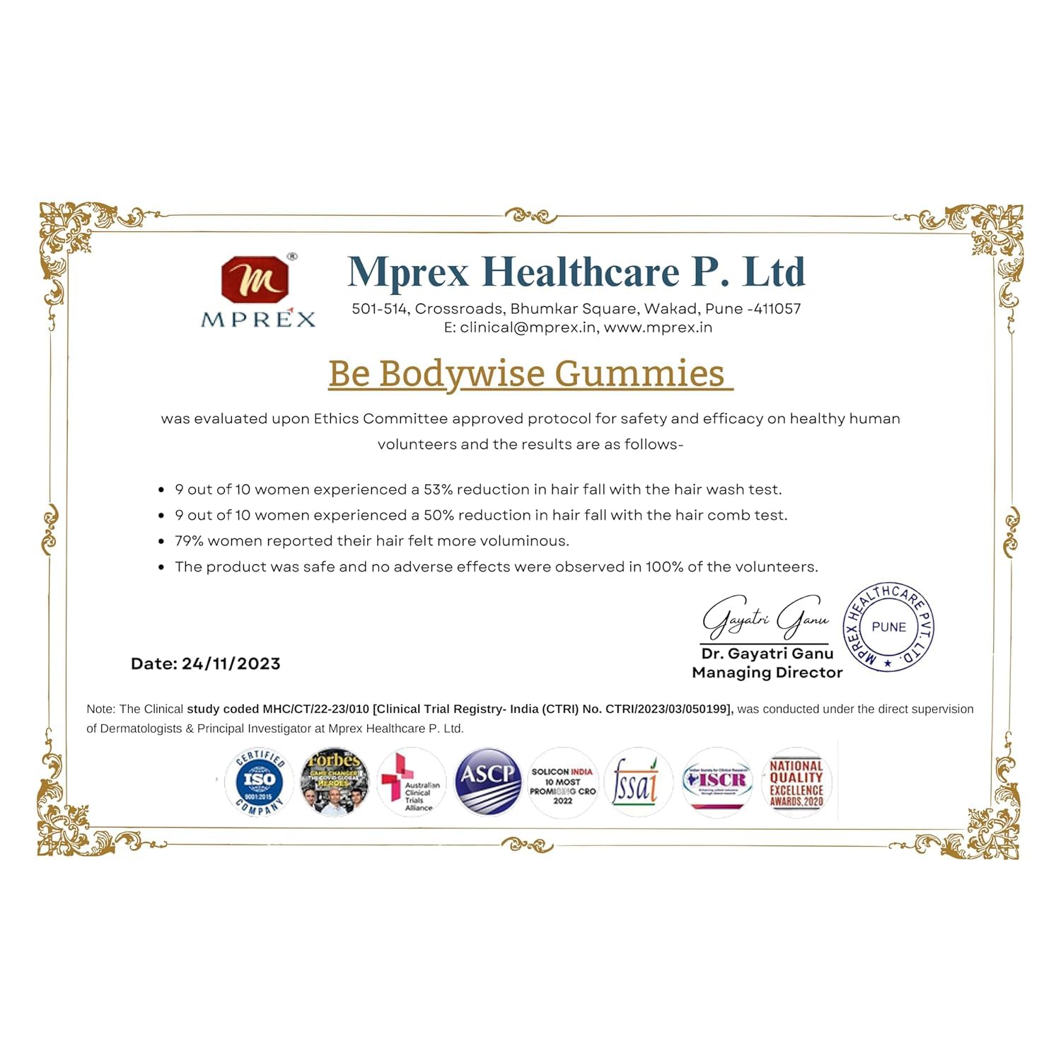 Be Bodywise Hair Supplement Pack with Biotin Gummies and Rosemary Roll-On Serum, Adult, Strawberry Flavor - close-up detail (