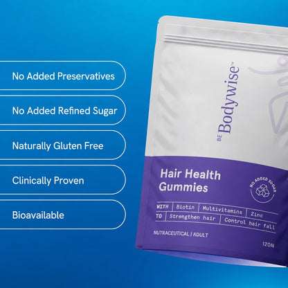 Be Bodywise Hair Supplement Pack with Biotin Gummies and Rosemary Roll-On Serum, Adult, Strawberry Flavor - in use (47)