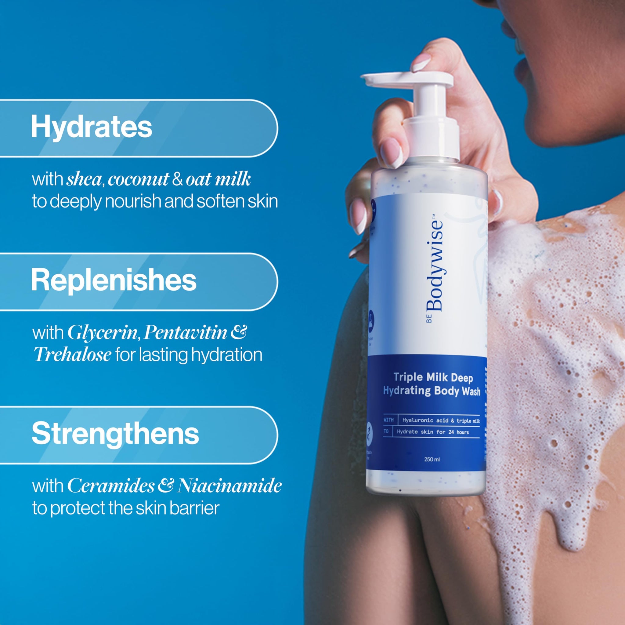 Be Bodywise Niacinamide Body Wash Gel with Aloe Vera, Vitamin B3 & E for Adults - ingredients panel (26)