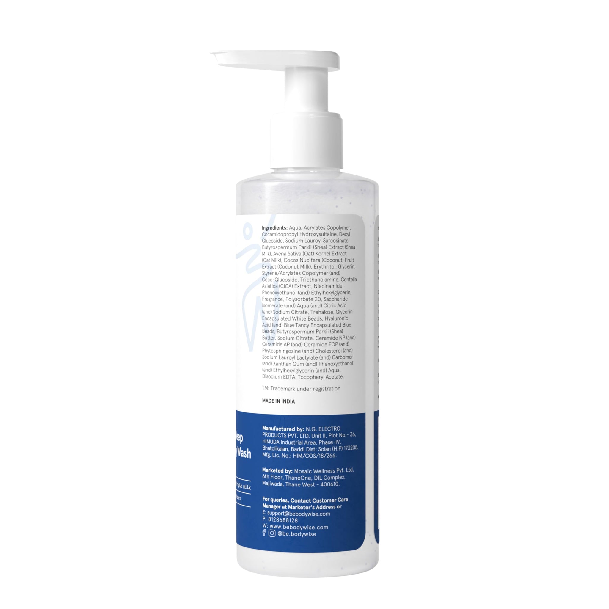 Be Bodywise Niacinamide Body Wash Gel with Aloe Vera, Vitamin B3 & E for Adults - size and scale