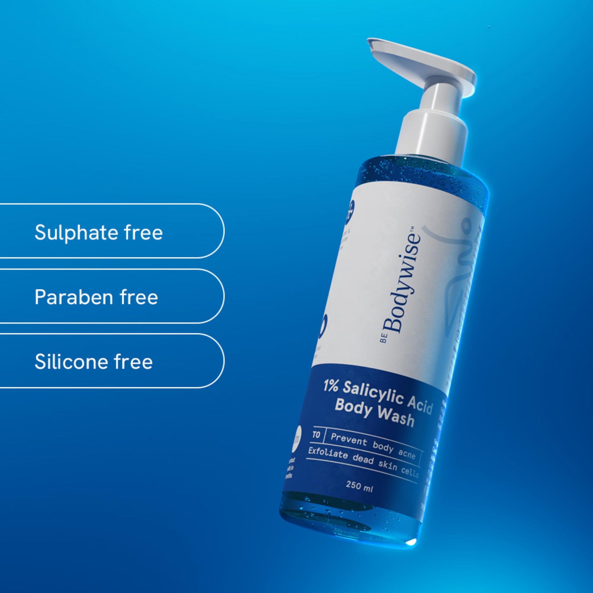 Be Bodywise Salicylic Acid Exfoliating Body Wash Gel for All Skin Types - in use