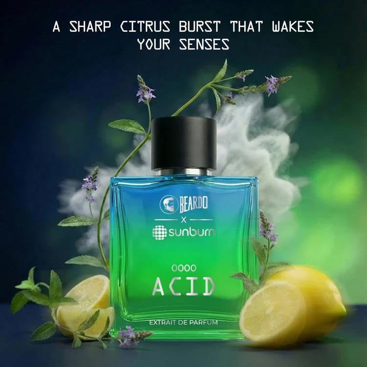 BEARDO ACID X Sunburn Festival Perfume Extrait de Parfum for Men Citrus Aromatic - front view (11)