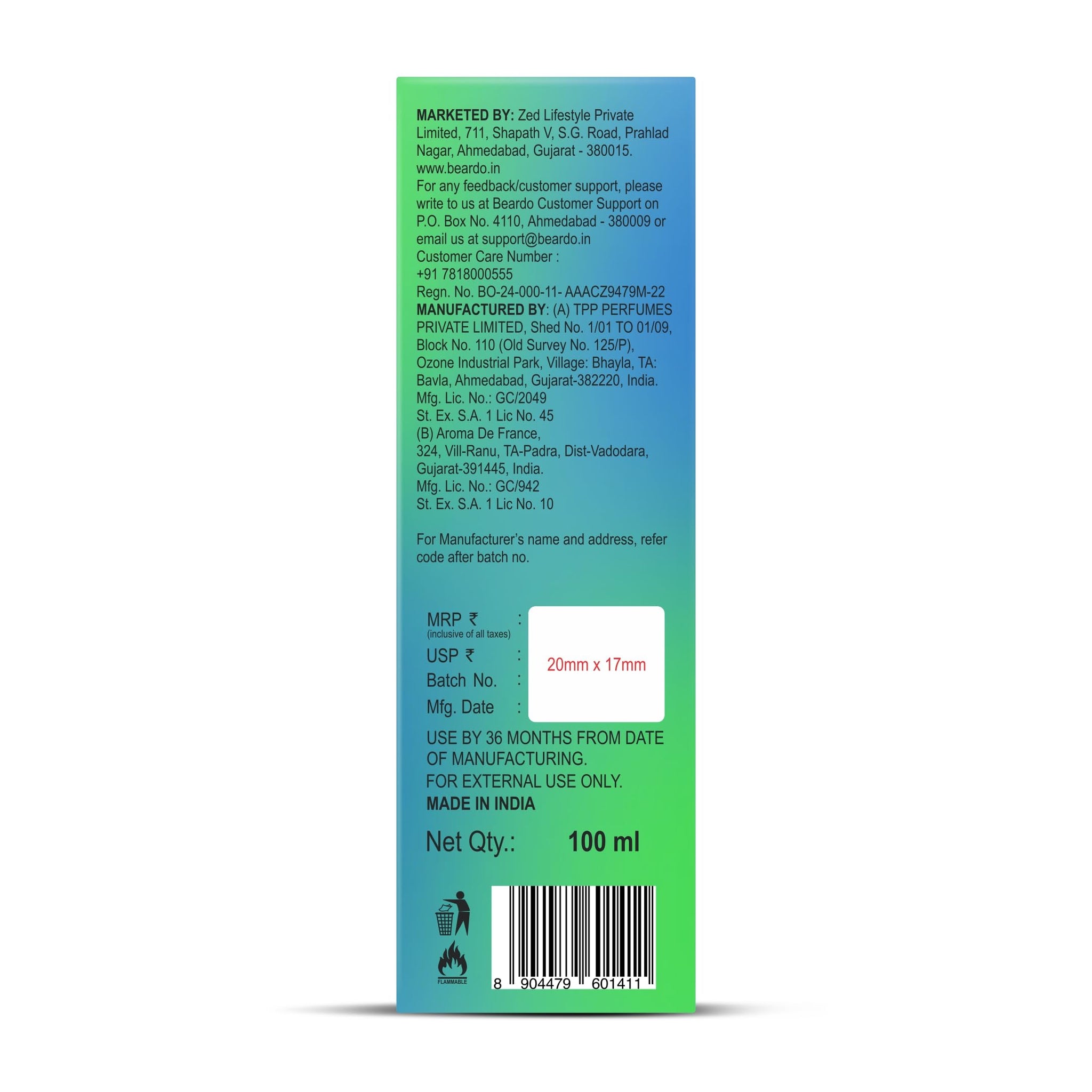 BEARDO ACID X Sunburn Festival Perfume Extrait de Parfum for Men Citrus Aromatic - size and scale (17)