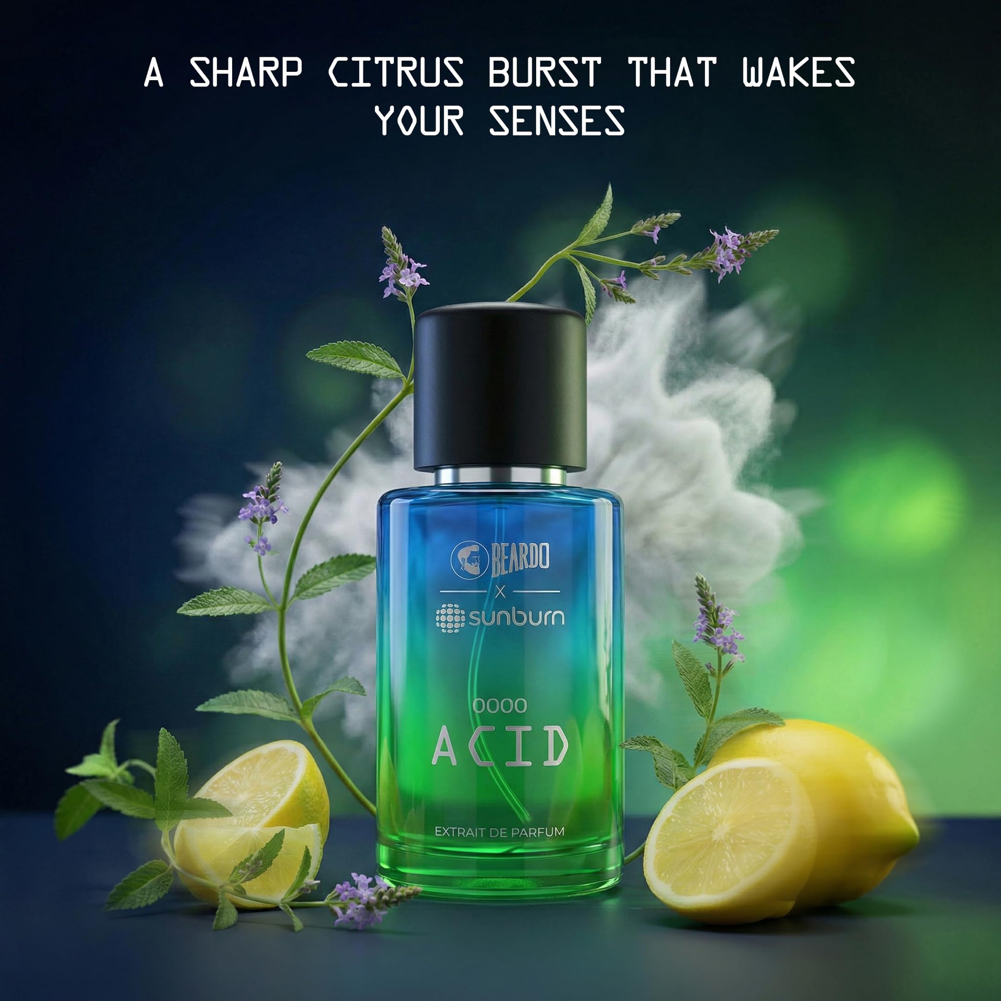 BEARDO ACID X Sunburn Festival Perfume Extrait de Parfum for Men Citrus Aromatic - front view