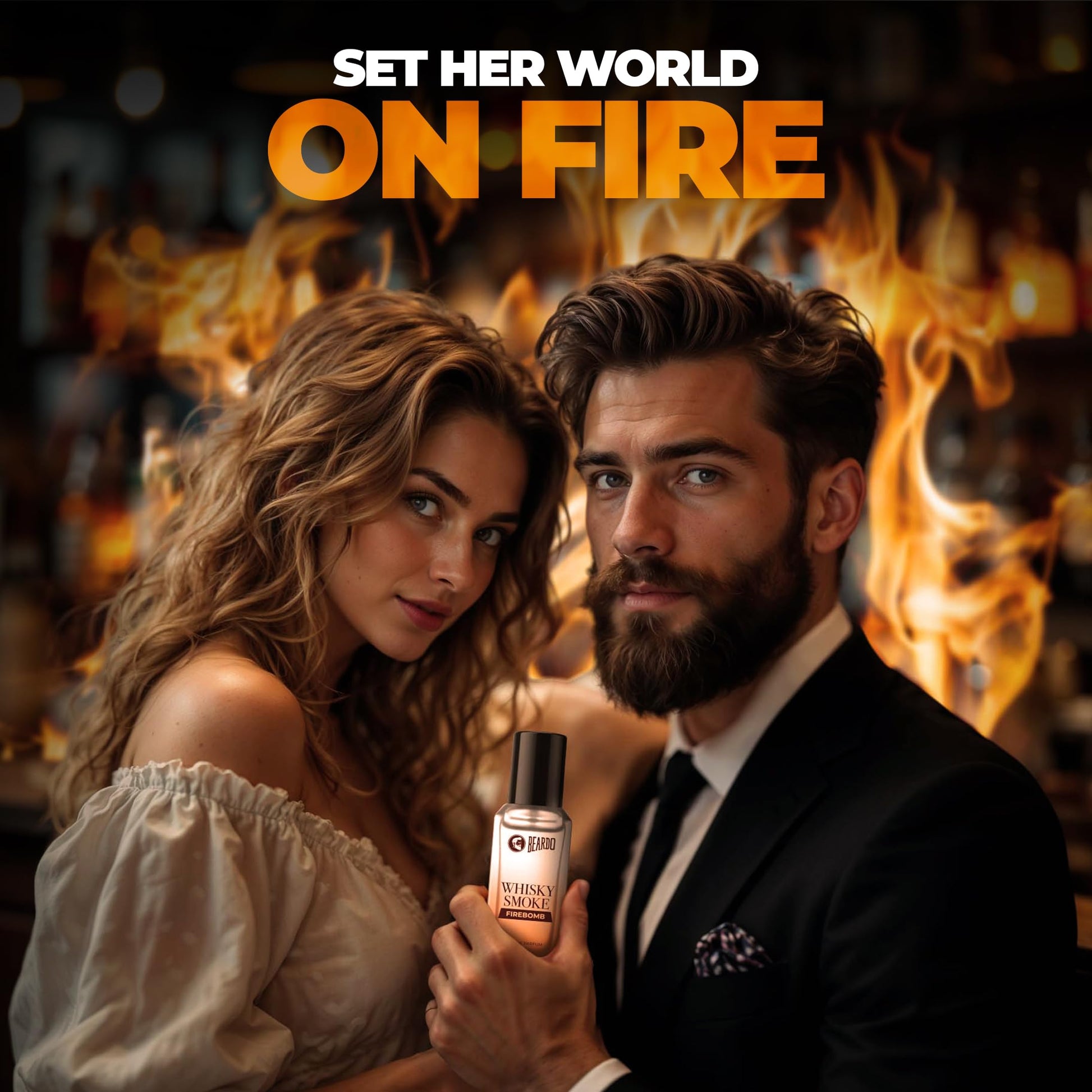 BEARDO AquaFlame Perfume Set for Men, 20ml x 2, Eau de Parfum, Mariner & Whisky Smoke Firebomb - front view