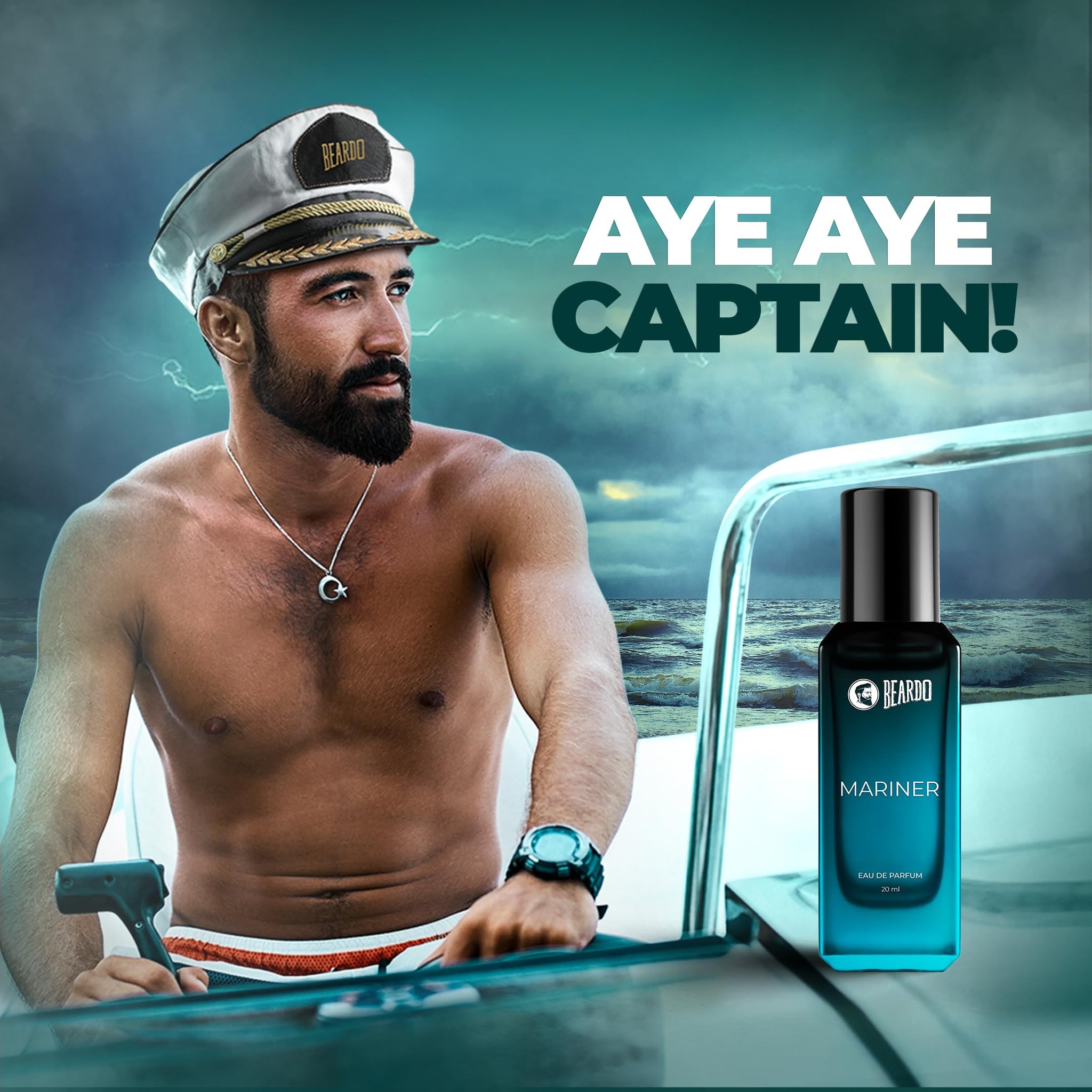 BEARDO AquaFlame Perfume Set for Men, 20ml x 2, Eau de Parfum, Mariner & Whisky Smoke Firebomb - packaging