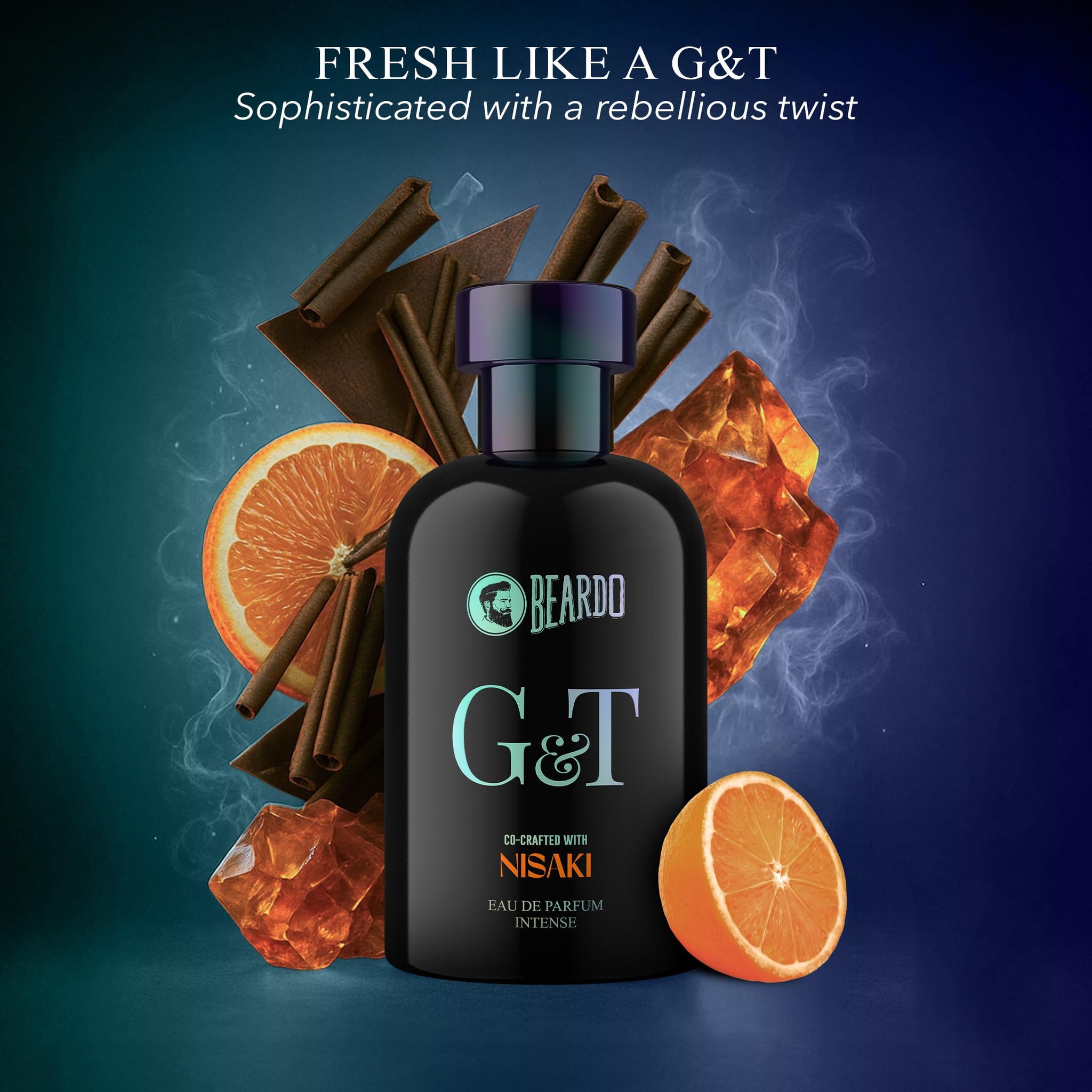 BEARDO G&T Men's Eau de Parfum, Citrus Spicy Woody Fragrance, Pressurized Atomizer - front view (10)