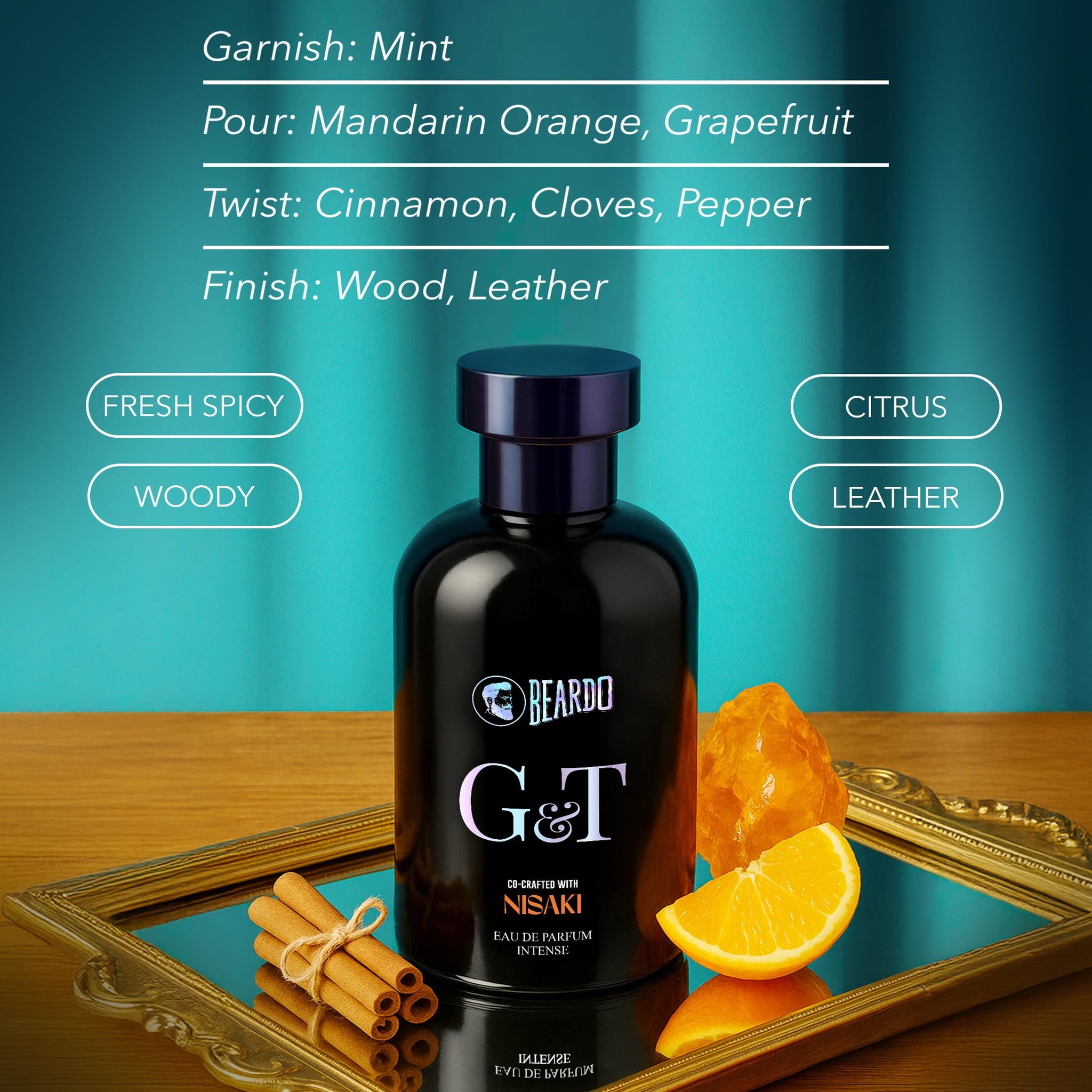 BEARDO G&T Men's Eau de Parfum, Citrus Spicy Woody Fragrance, Pressurized Atomizer - back view (11)