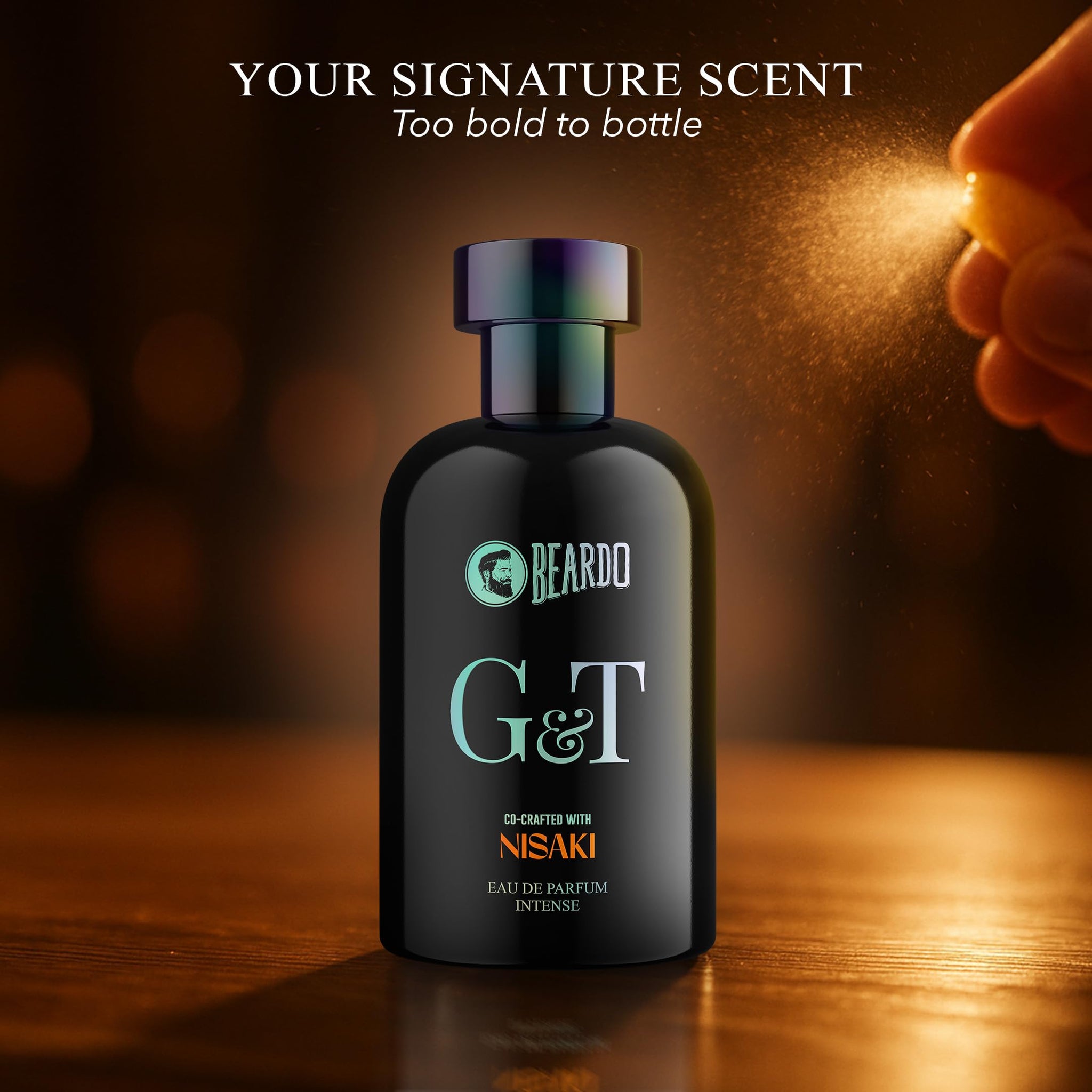 BEARDO G&T Men's Eau de Parfum, Citrus Spicy Woody Fragrance, Pressurized Atomizer - label detail (13)
