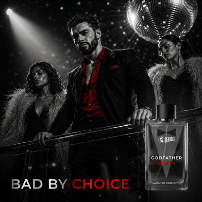 BEARDO Godfather Mafia Eau de Parfum for Men, Fruity Amber Woody Scent - front view (11)