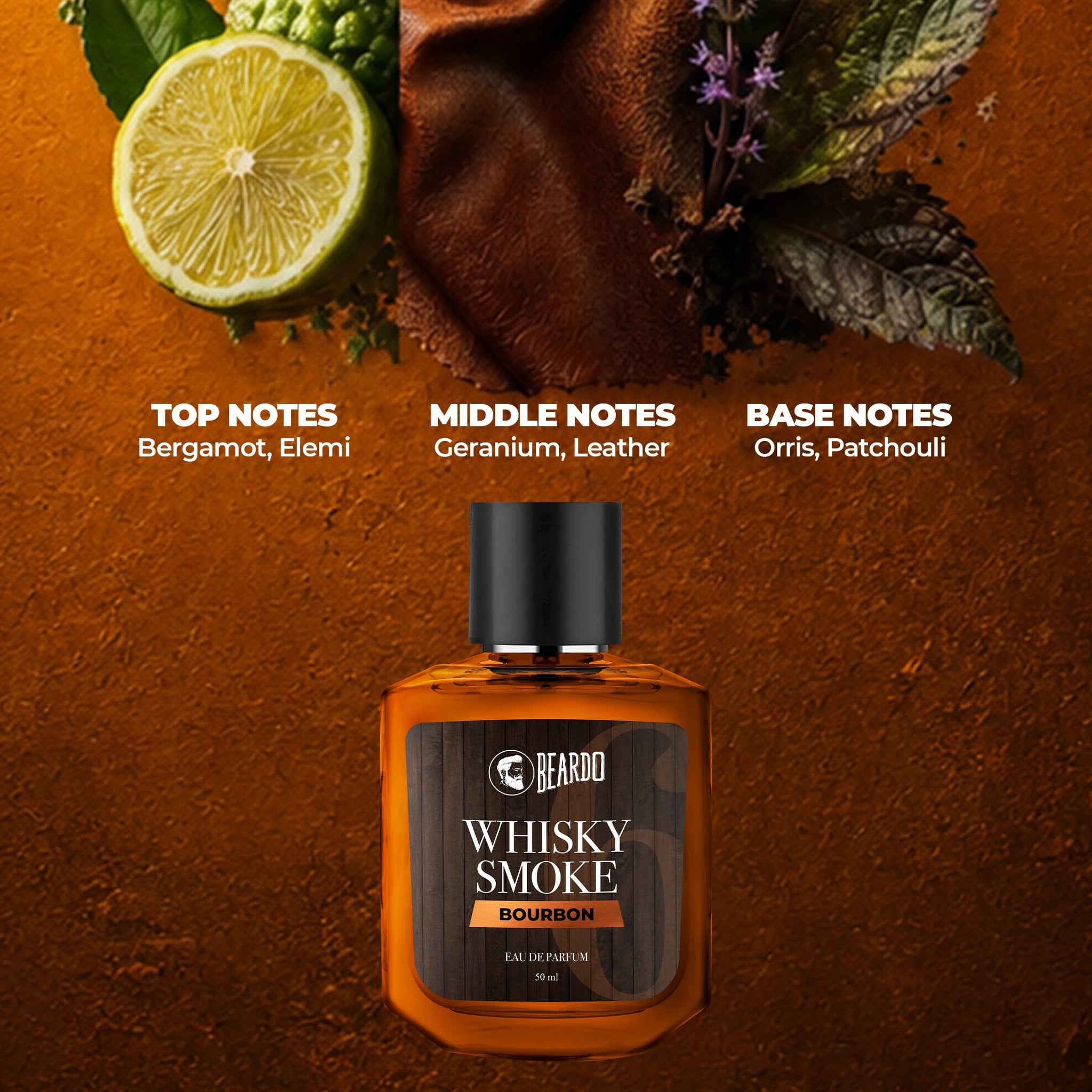 Beardo Whisky Smoke Bourbon Perfume, Eau de Parfum for Men, Oriental Woody Leathery - back view (12)