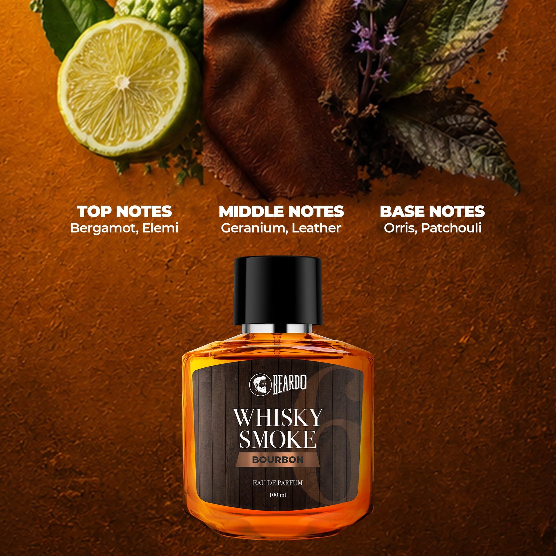 Beardo Whisky Smoke Bourbon Perfume, Eau de Parfum for Men, Oriental Woody Leathery - back view (29)