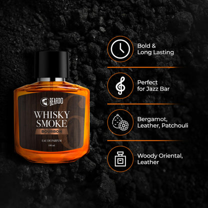 Beardo Whisky Smoke Bourbon Perfume, Eau de Parfum for Men, Oriental Woody Leathery - label detail (31)