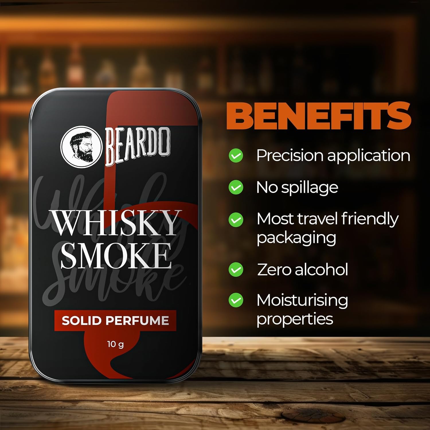 BEARDO Whisky Smoke Mens Spicy Woody Oudh EDP and Solid Perfume - ingredients panel