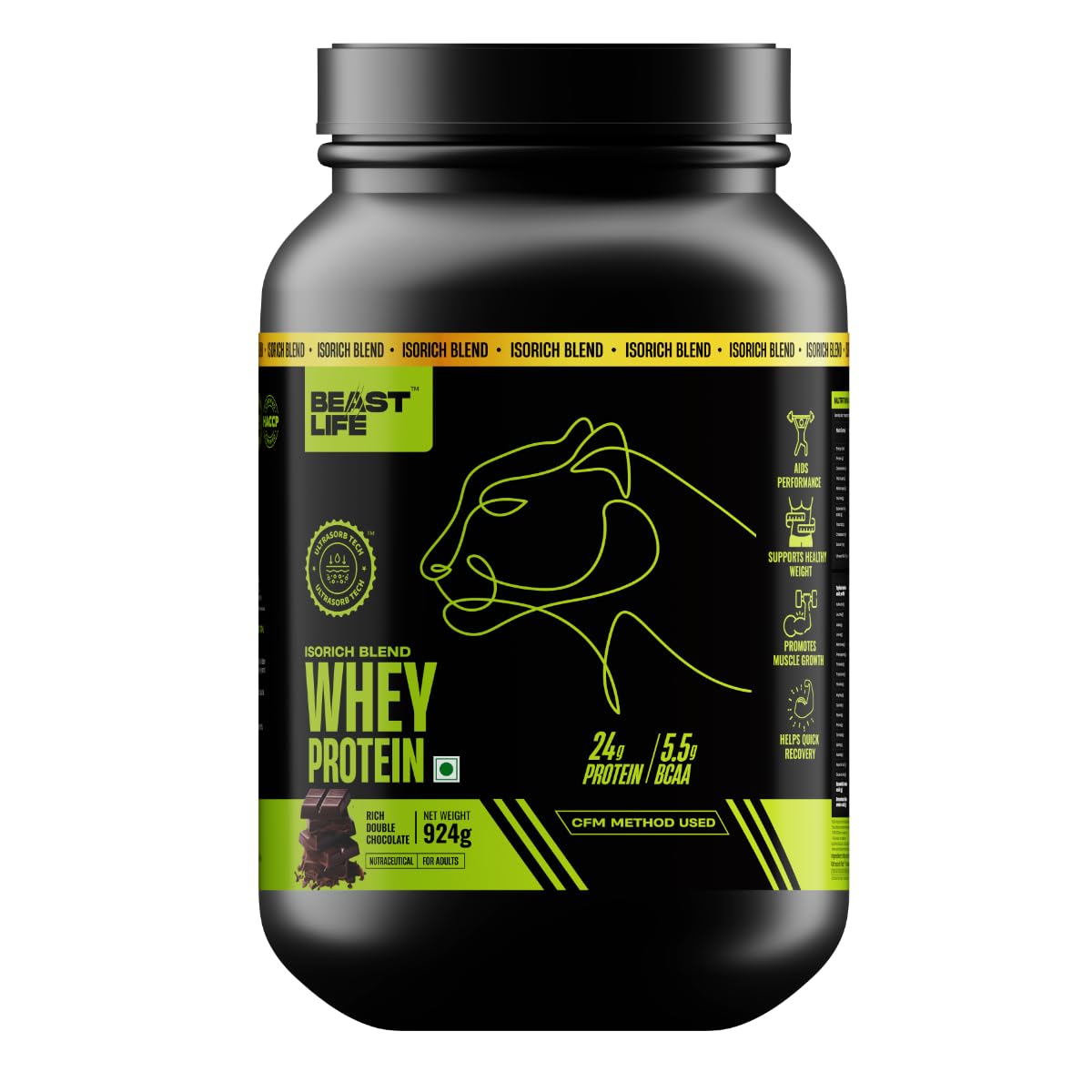 BEASTLIFE Isorich Whey Protein Isolate Powder, 924g, Adult Whey Protein Supplement (10)
