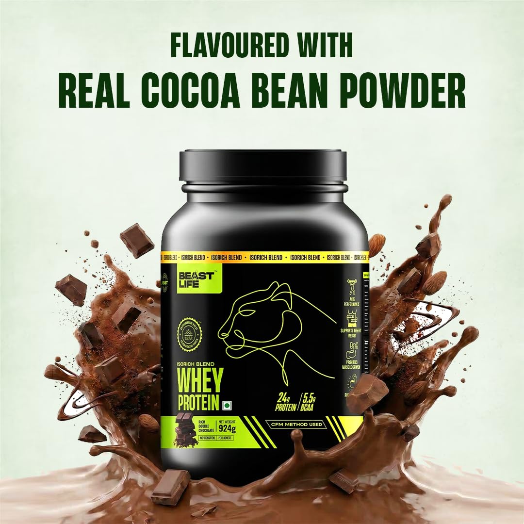 BEASTLIFE Isorich Whey Protein Isolate Powder, 924g, Adult Whey Protein Supplement - front view (11)