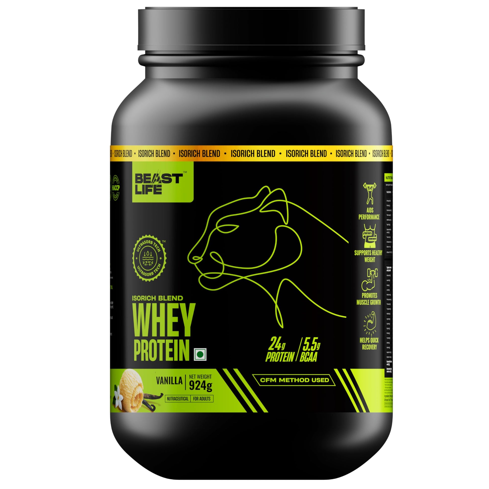 BEASTLIFE Isorich Whey Protein Isolate Powder, 924g, Adult Whey Protein Supplement (19)
