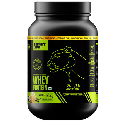 BEASTLIFE Isorich Whey Protein Isolate Powder, 924g, Adult Whey Protein Supplement (19)
